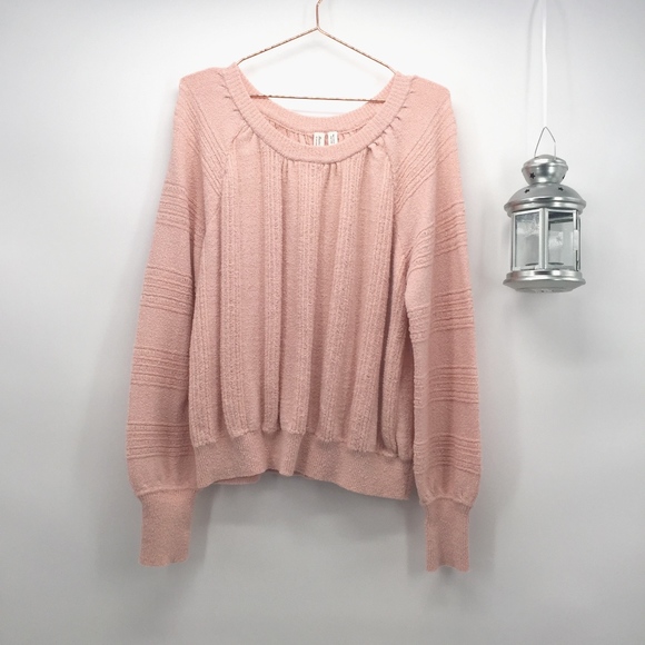 Meadow Rue Blush Pink Boucle Sweater 